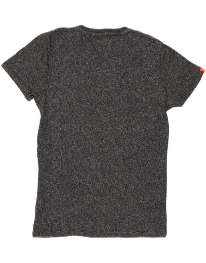 Camiseta masculina Superdry Top cinza médio algodão manchado