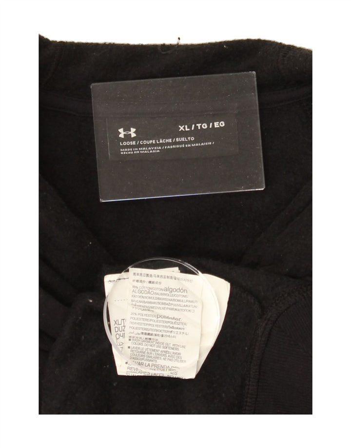 UNDER ARMOUR Womens Graphic Hoodie Jumper UK 18 XL Black Cotton Vintage Under Armour and Second-Hand Under Armour from Messina Hembry 