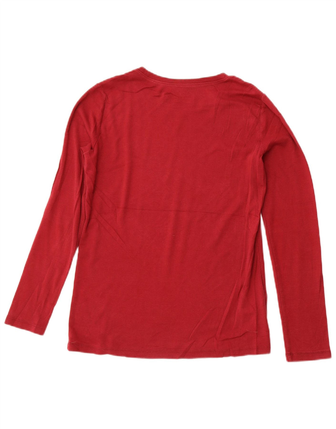 EDDIE BAUER Top feminino de manga comprida Reino Unido 14 grande algodão borgonha