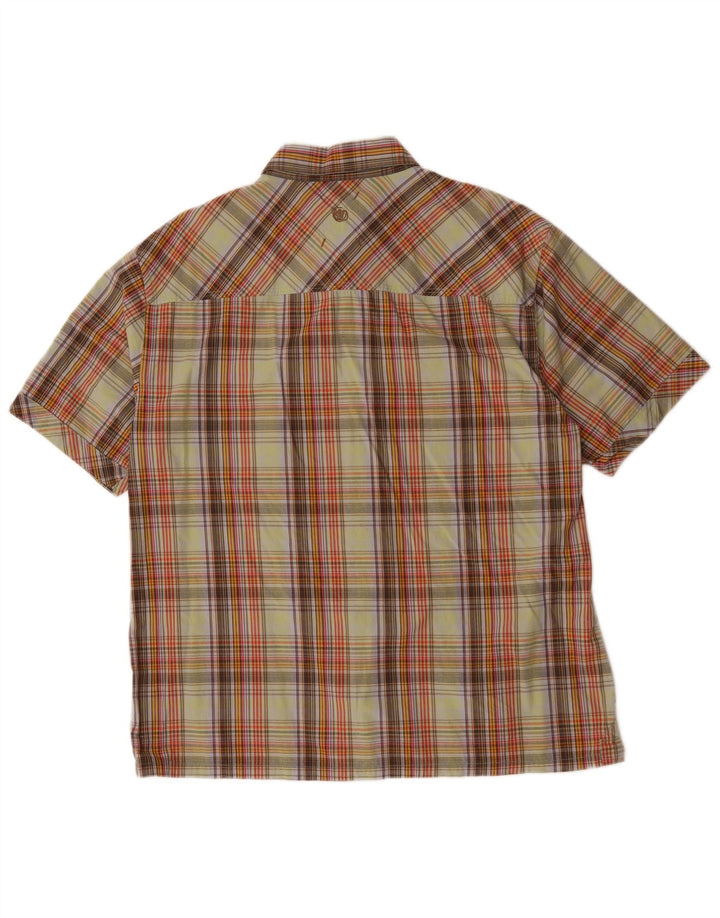 Camisa masculina de manga curta Fat Face grande algodão xadrez multicolorido