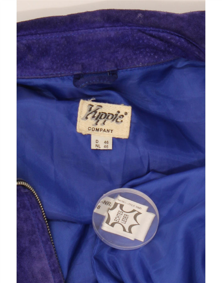 Jaqueta feminina de camurça YUPPIE EU 46 XL couro roxo