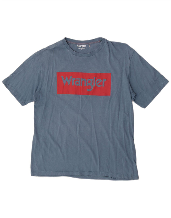 Wrangler Camiseta masculina gráfica Top XL algodão azul