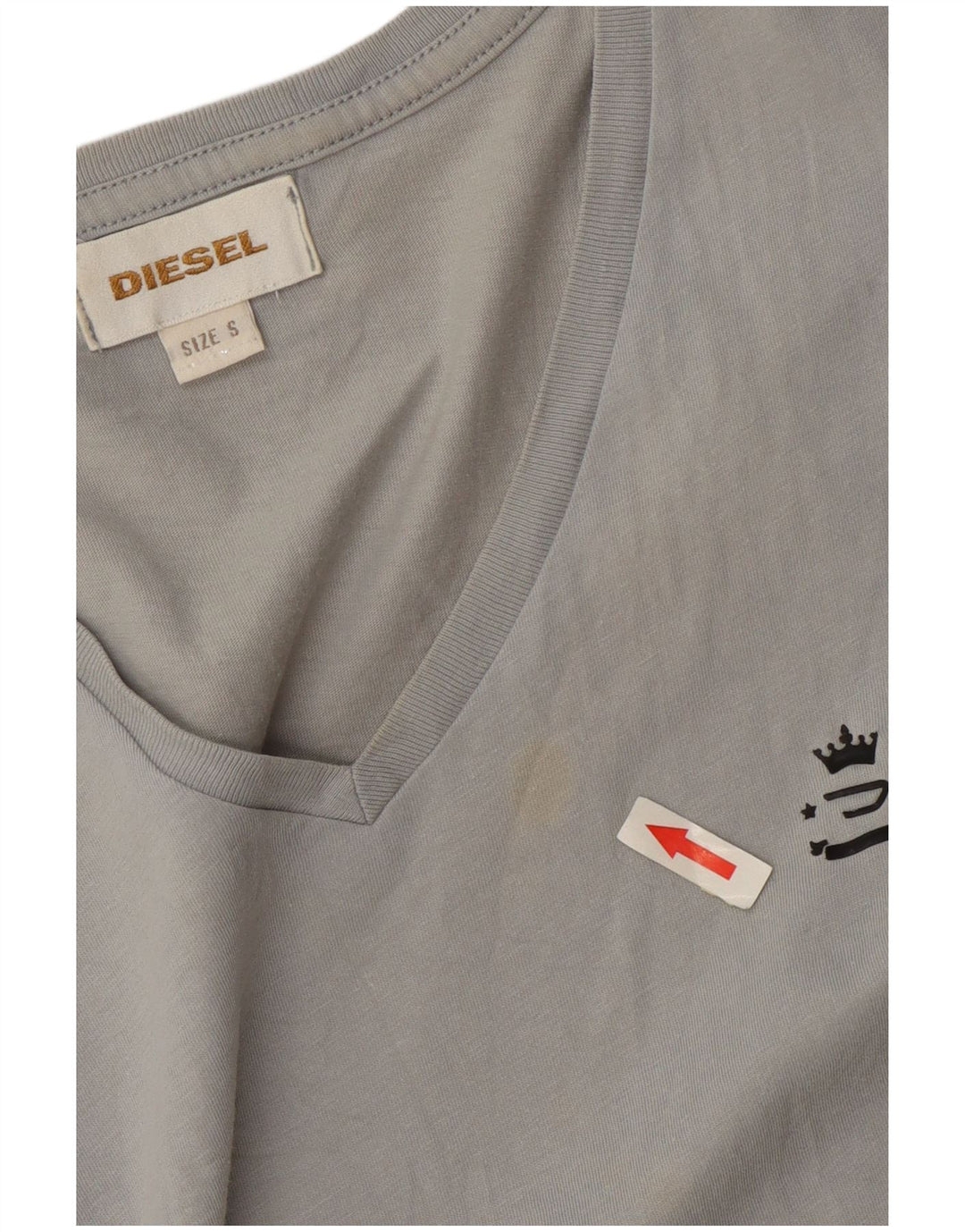 Camiseta masculina Diesel Top pequeno algodão cinza