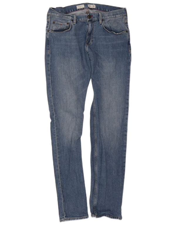Tommy Hilfiger Masculino Denton Straight Jeans W34 L34 Azul Algodão