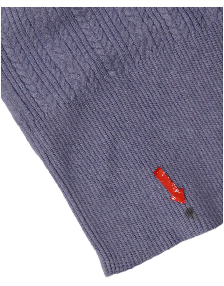 Suéter feminino Marks & Spencer com gola redonda e viscose azul pequena Reino Unido 8