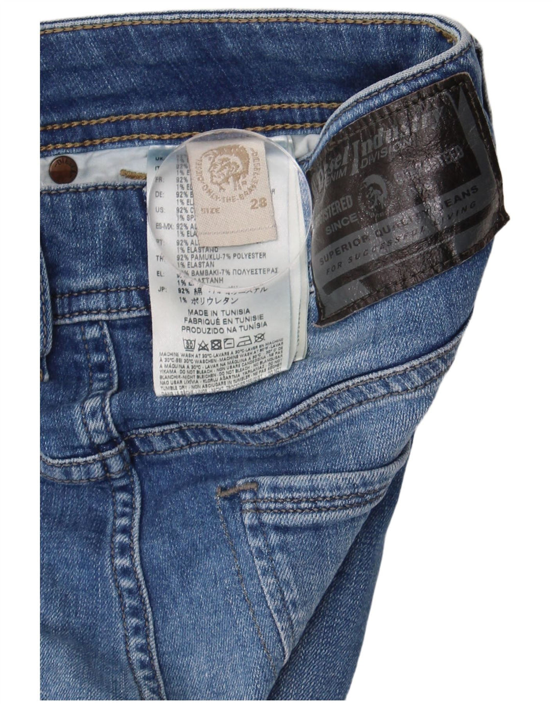 Jeans Slim Feminino Diesel W28 L32 Azul Algodão