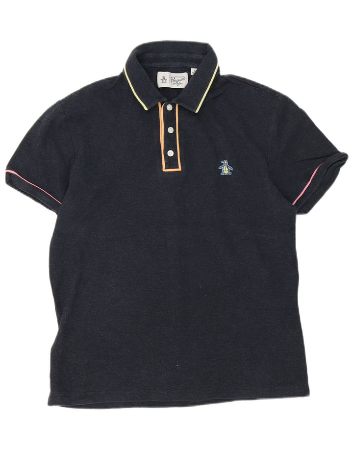 Camisa polo masculina Penguin pequena algodão cinza