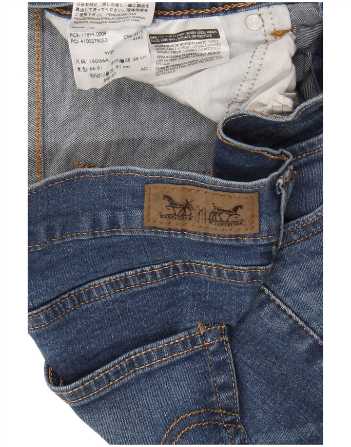 Shorts jeans feminino LEVI'S W26 pequeno algodão azul