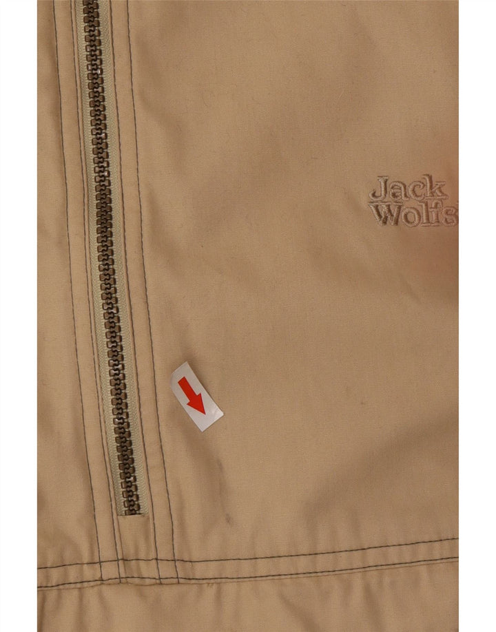 Jaqueta anorak masculina com capuz Jack Wolfskin Reino Unido 44 2XL poliéster bege