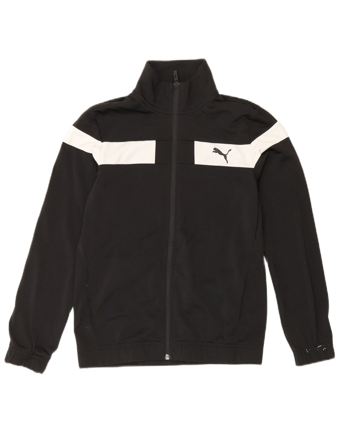 Jaqueta Puma Meninos Treino Top 11-12 Anos Preto Colorblock Poliéster