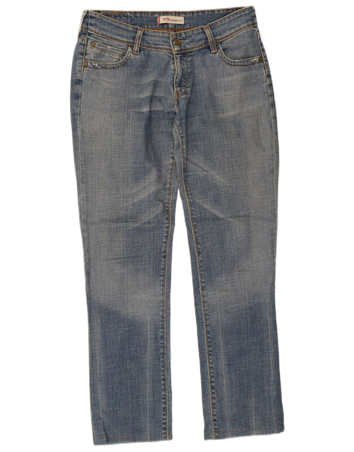 Calça jeans feminina Levi's 570 Straight W32 L31 azul algodão