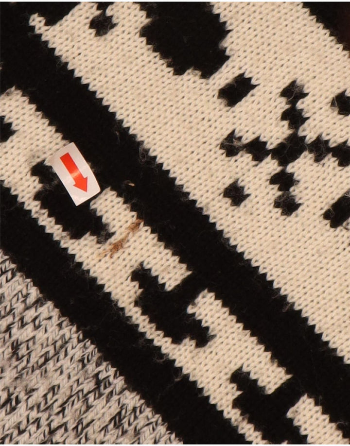 Suéter masculino VINTAGE com gola redonda 2XL cinza Fair Isle acrílico