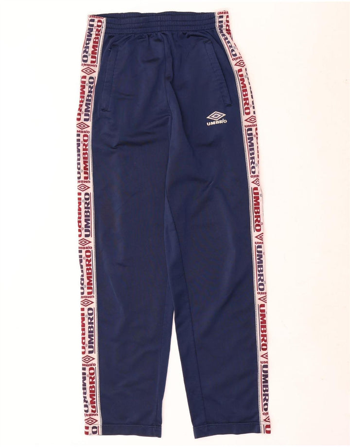 Calça de treino masculina Umbro com estampa gráfica pequena azul marinho em poliéster