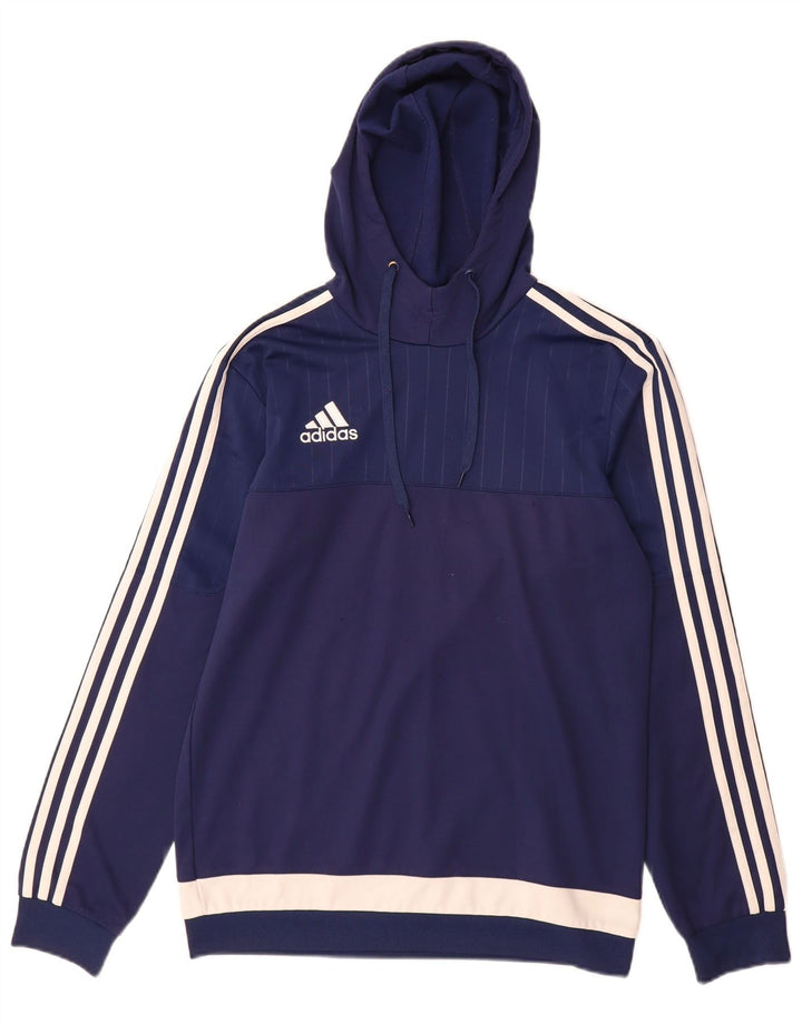 Adidas masculino moletom com capuz pequeno azul marinho colorblock poliéster