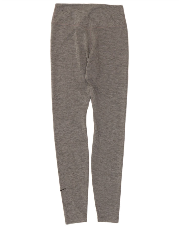 Leggings Nike Dri Fit para mulher UK 8 pequeno poliéster manchado cinza