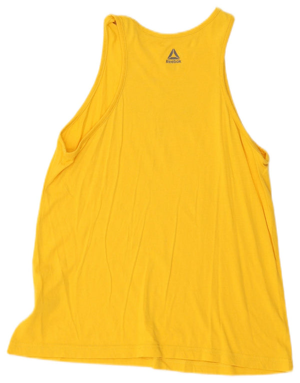 Reebok Womens Les Mills Graphic Vest Top Reino Unido 8/10 Pequeno Amarelo