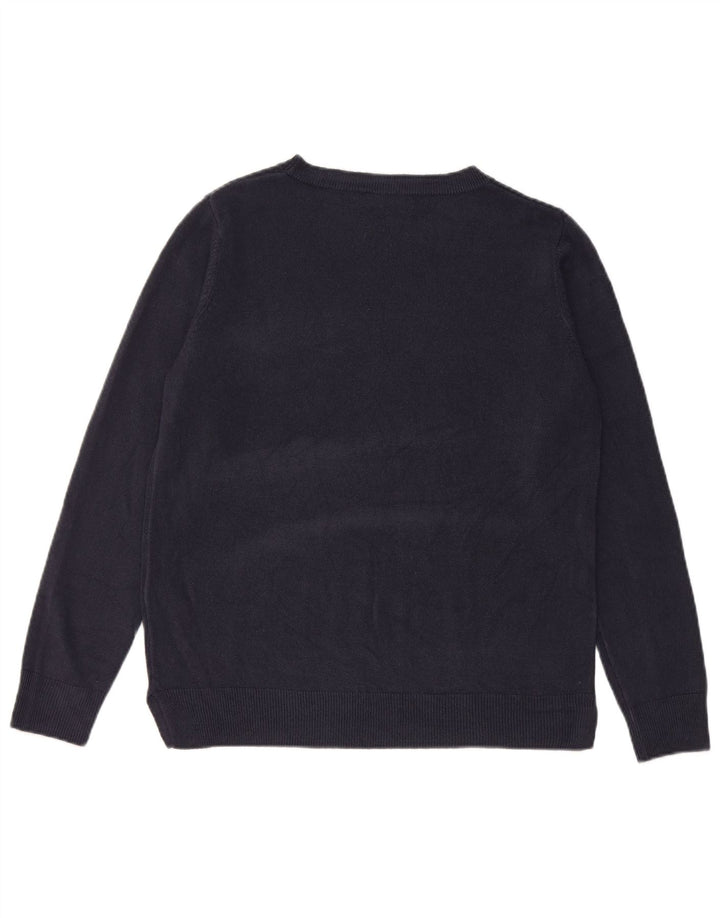 Suéter feminino Marks & Spencer com gola canoa Reino Unido 14 médio azul marinho