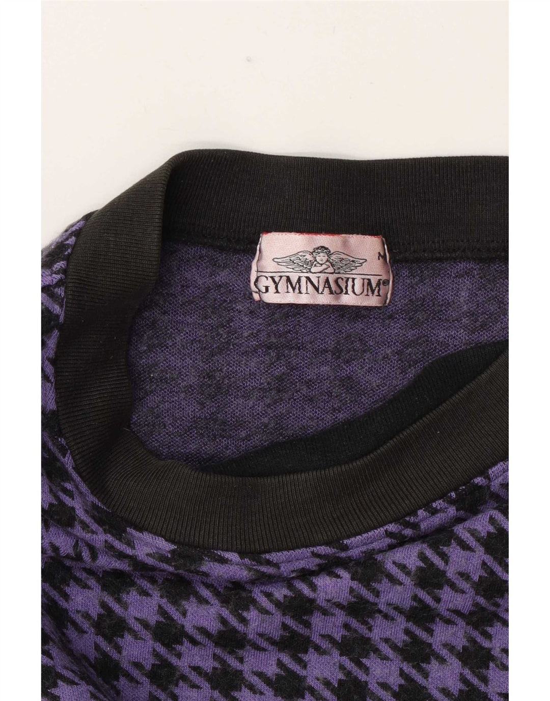 Top feminino Gymnasium manga comprida Reino Unido 14 houndstooth roxo médio
