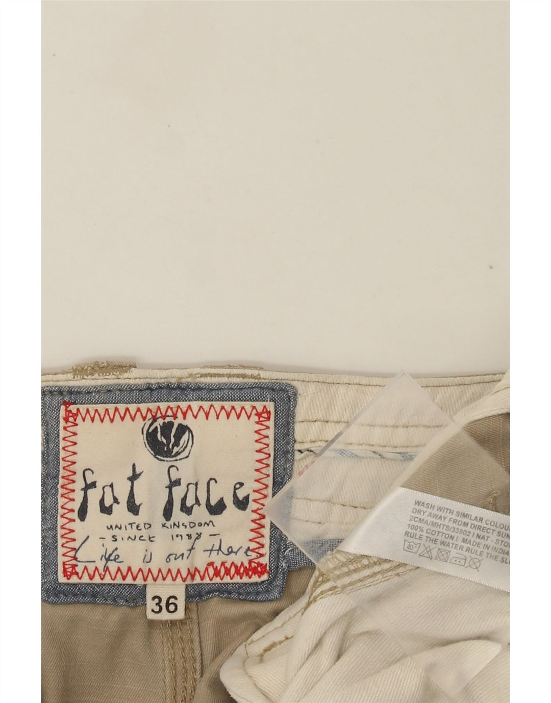 Shorts Chino Masculino Fat Face W36 Algodão Bege Grande