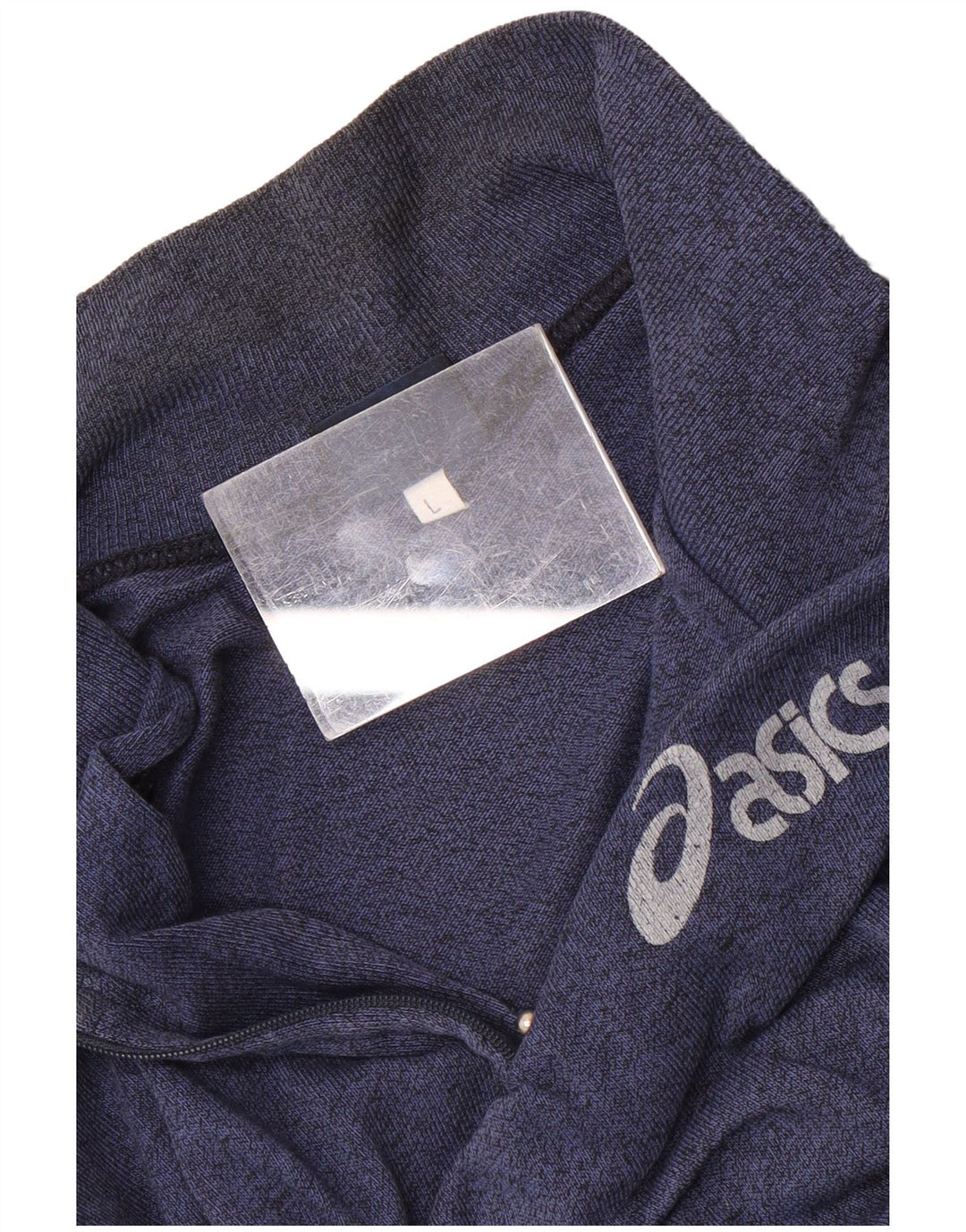Moletom masculino Asics Graphic Zip Neck Jumper grande bloco colorido azul
