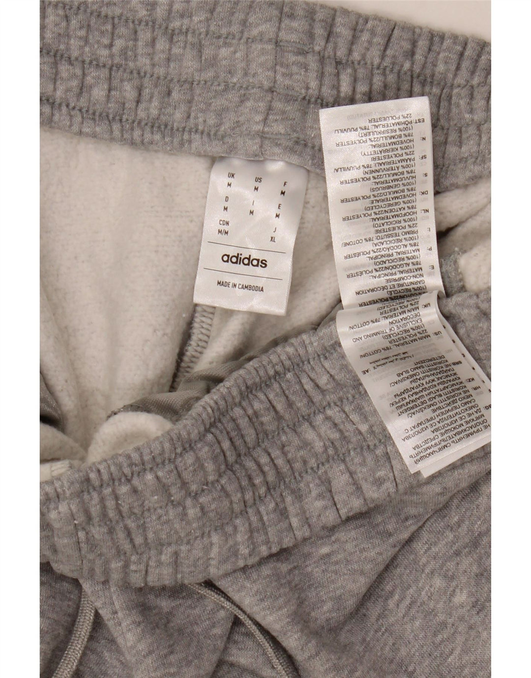 ADIDAS Calças de treino femininas Joggers UK 14 Médio Cinza Algodão