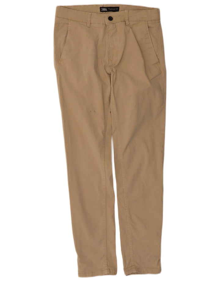 Zara Mens Slim Chino Calças EU 40 Médio W31 L29 Bege