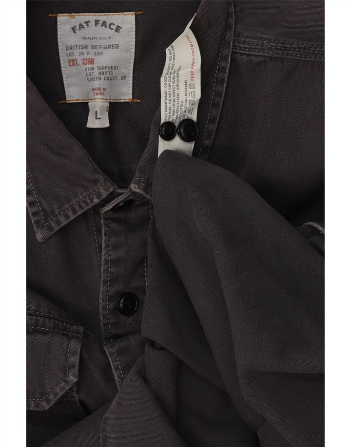 Camisa masculina FAT FACE grande algodão cinza