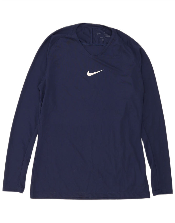Top Nike Masculino Dri Fit Slim Fit Manga Longa Grande Poliéster Azul Marinho