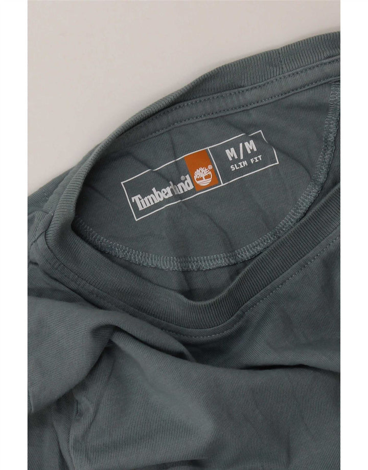 Timberland Camiseta Masculina Slim Fit Top Azul Médio