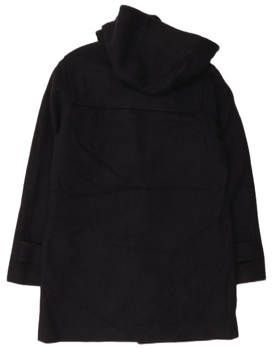 Casaco Duffle feminino com capuz VINTAGE Reino Unido 18 XL lã azul marinho