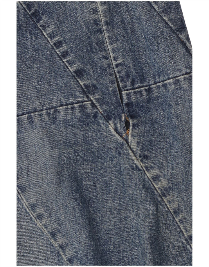 Saia jeans feminina Nautica EUA 6 médio W30 algodão azul