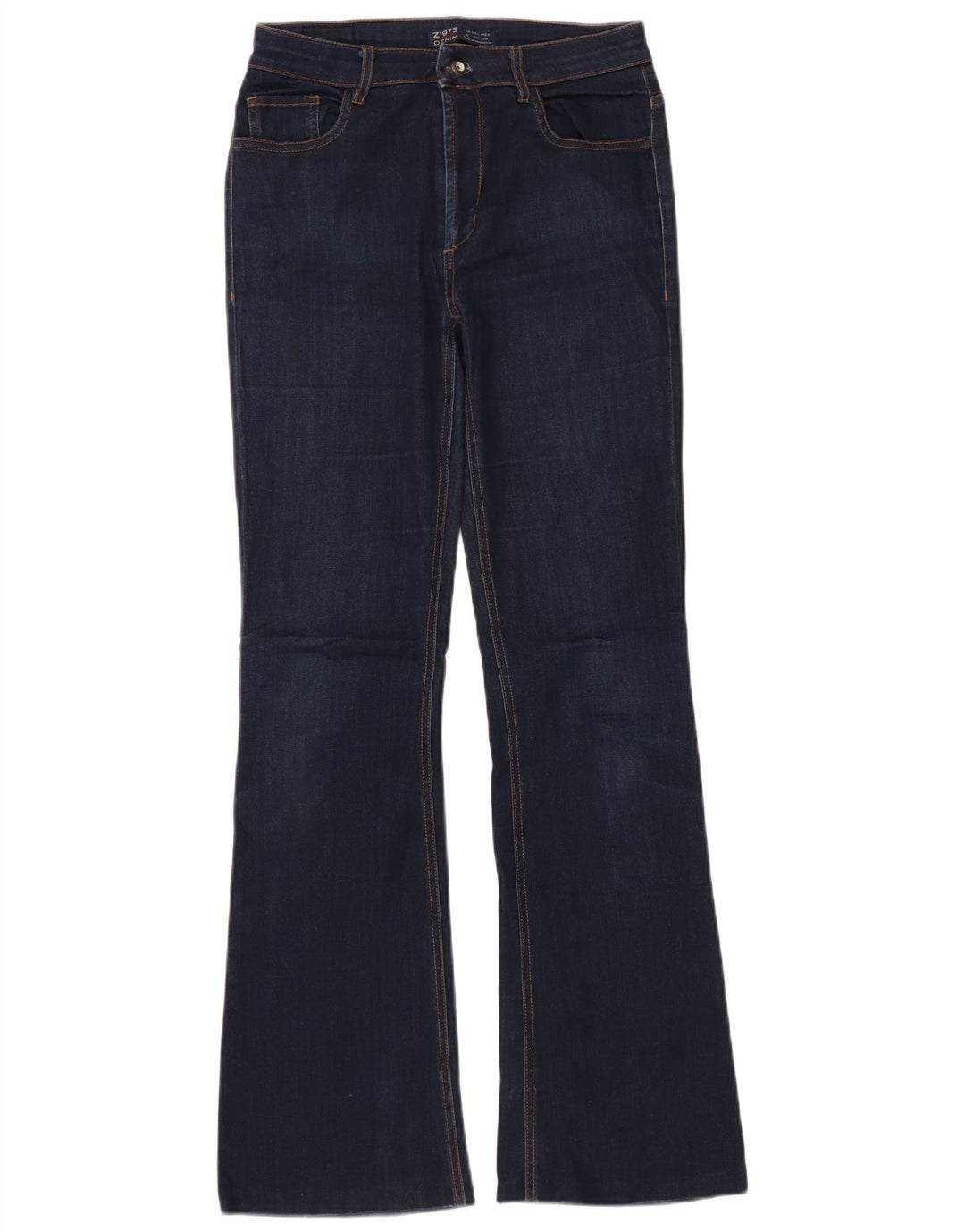 Zara Calça Jeans Feminina Flared EU 40 Médio W30 L32 Azul Marinho