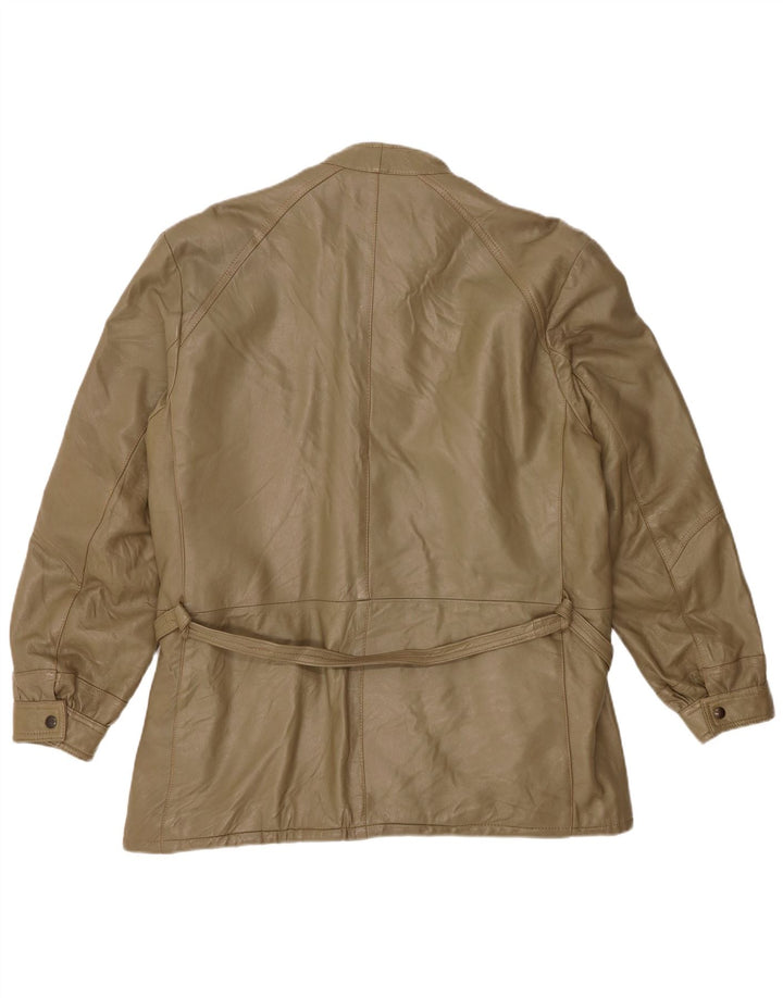 Vintage Masculino Reino Unido 38 Couro Cáqui Médio