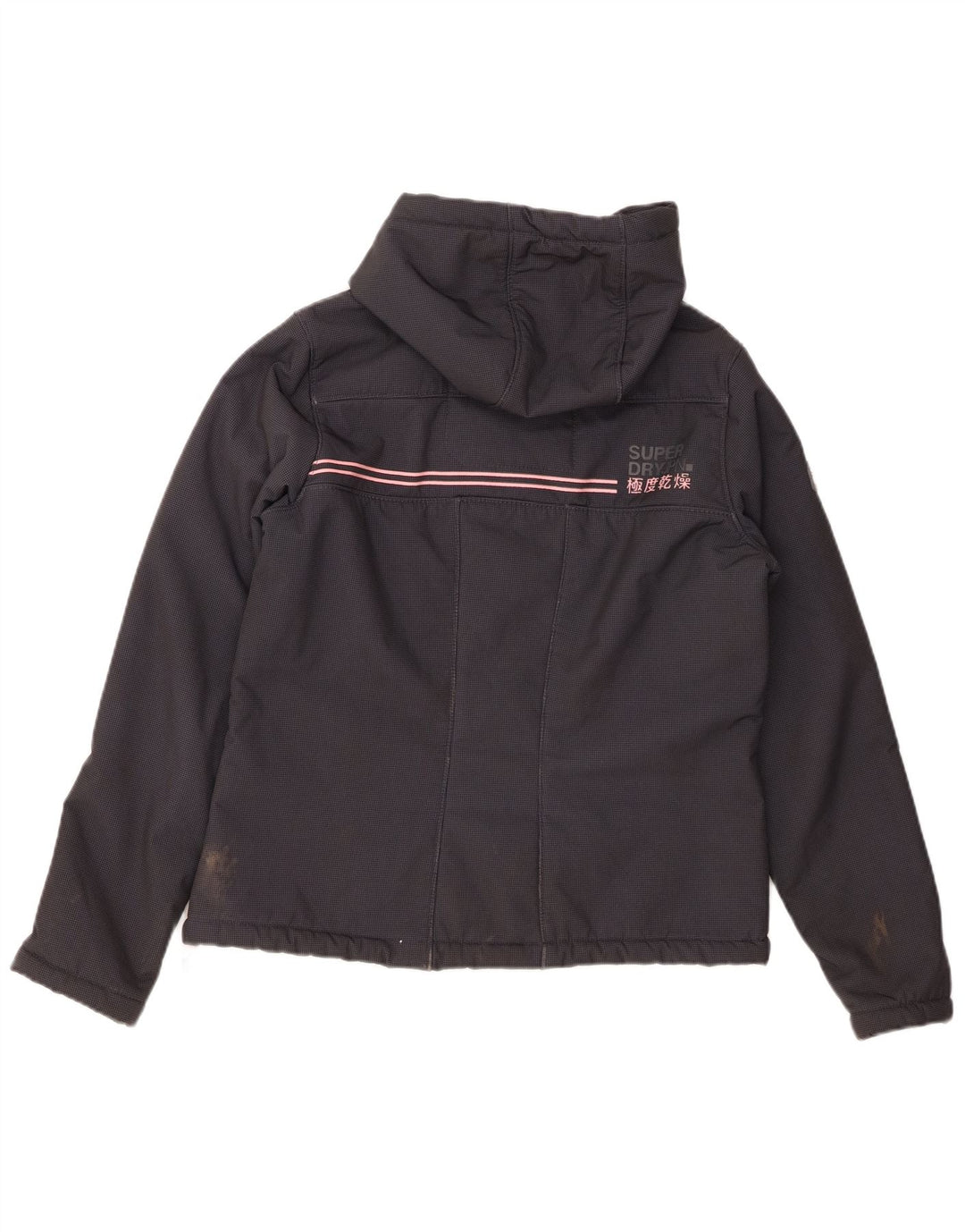 Jaqueta corta-vento feminina SUPERDRY Windtrekker com capuz Reino Unido 14 grande cinza