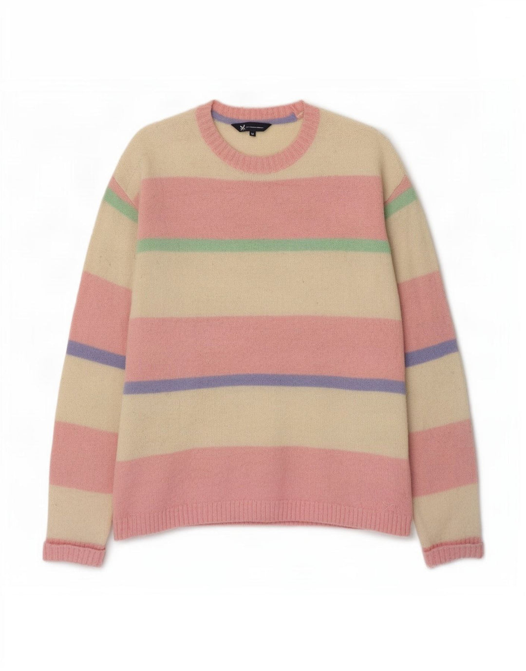 Crew Clothing Suéter feminino com gola em ponte Reino Unido 16 grande multicolorido