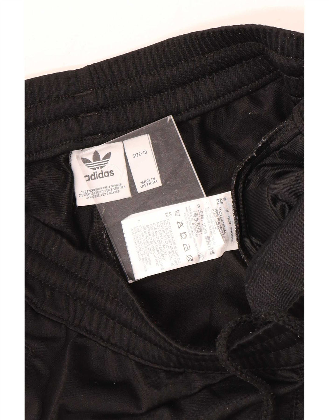 Shorts esportivos gráficos femininos Adidas UK 10 pequeno poliéster preto