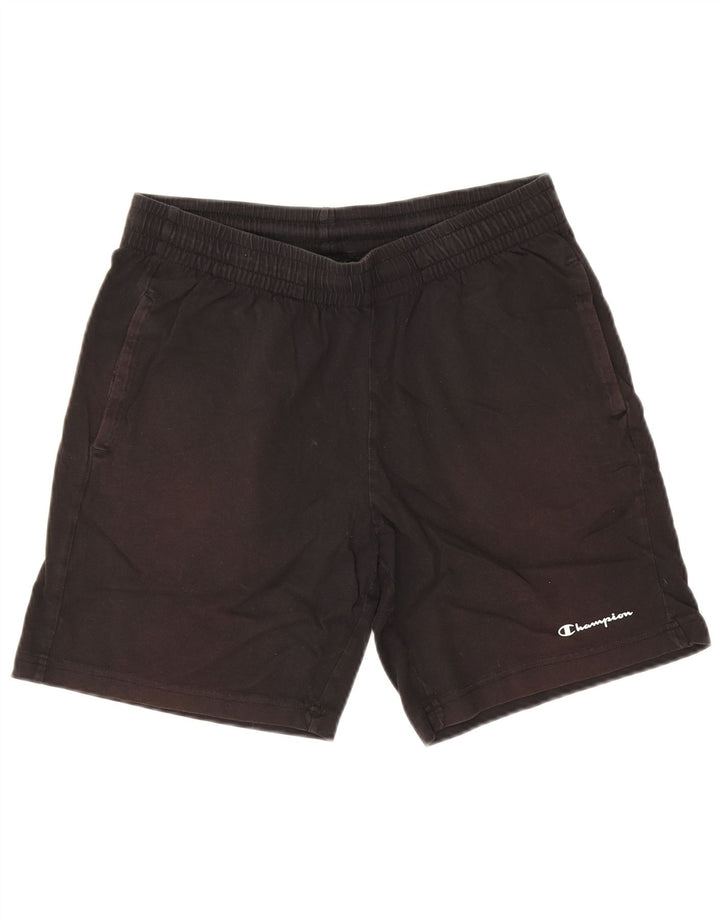 Shorts esportivos masculinos Champion médio algodão preto