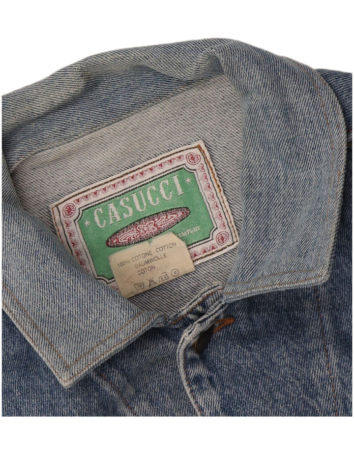 Jaqueta jeans masculina Casucci UK 40 grande algodão azul