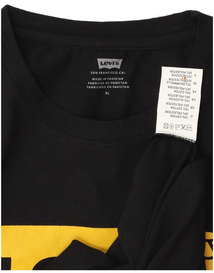 Camiseta gráfica masculina LEVI'S Top XL algodão preto