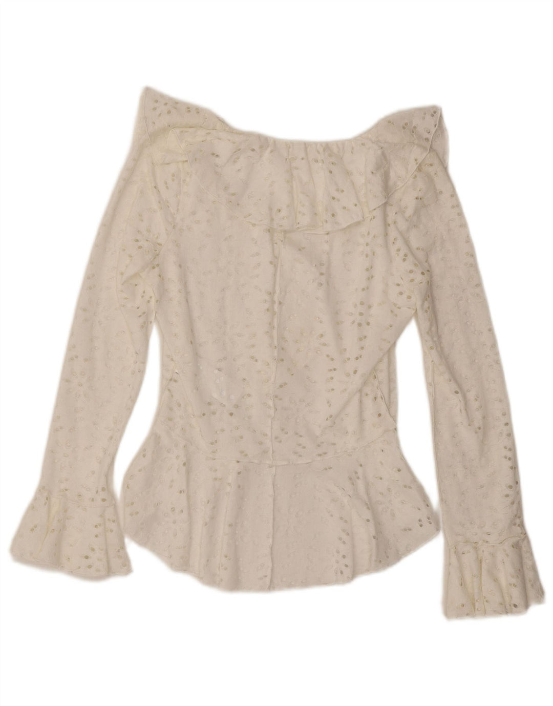 Blusa camisa assimétrica feminina Desigual Reino Unido 12 algodão branco médio