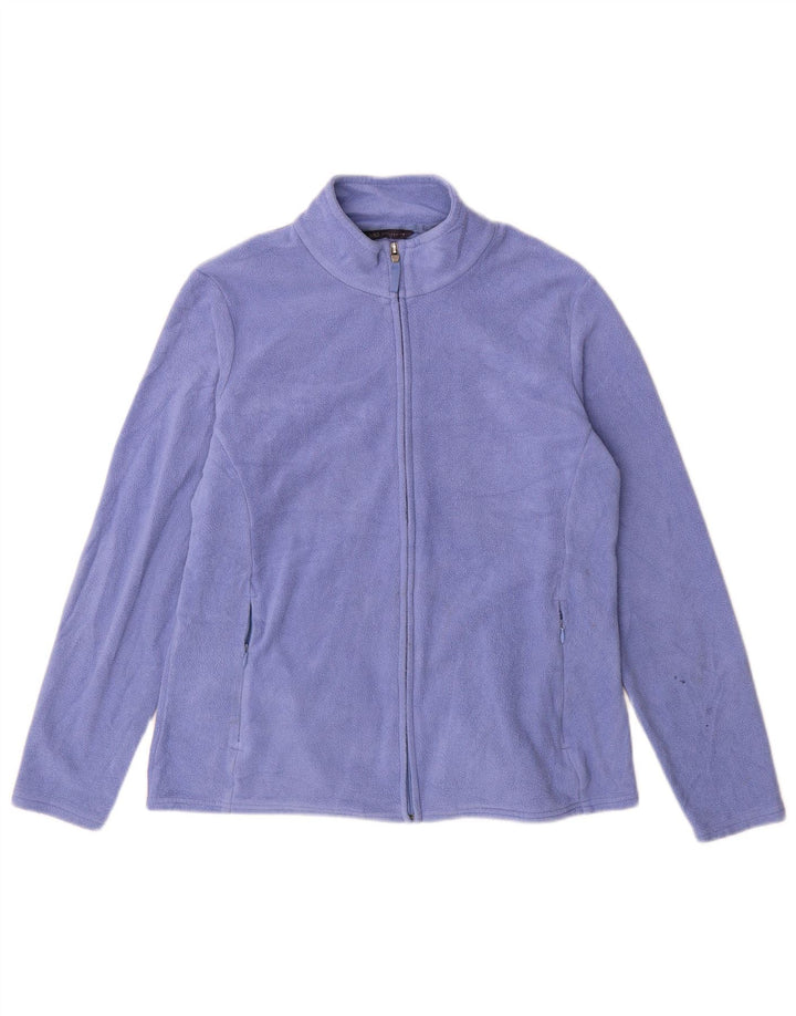 Jaqueta de lã feminina Marks & Spencer Reino Unido 16 grande poliéster roxo