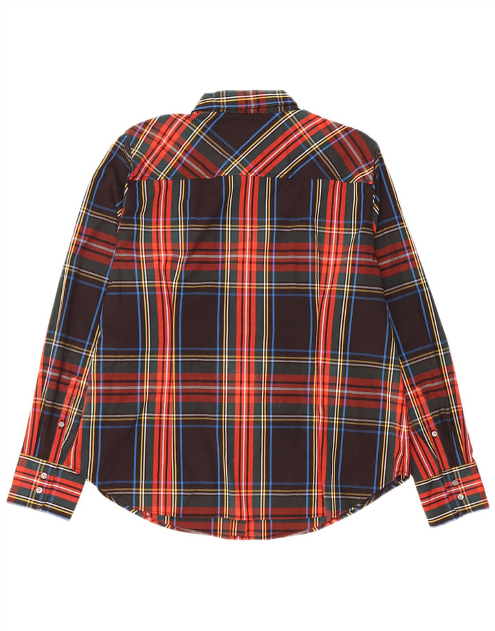 Camisa feminina J. CREW UK 18 XL preta xadrez