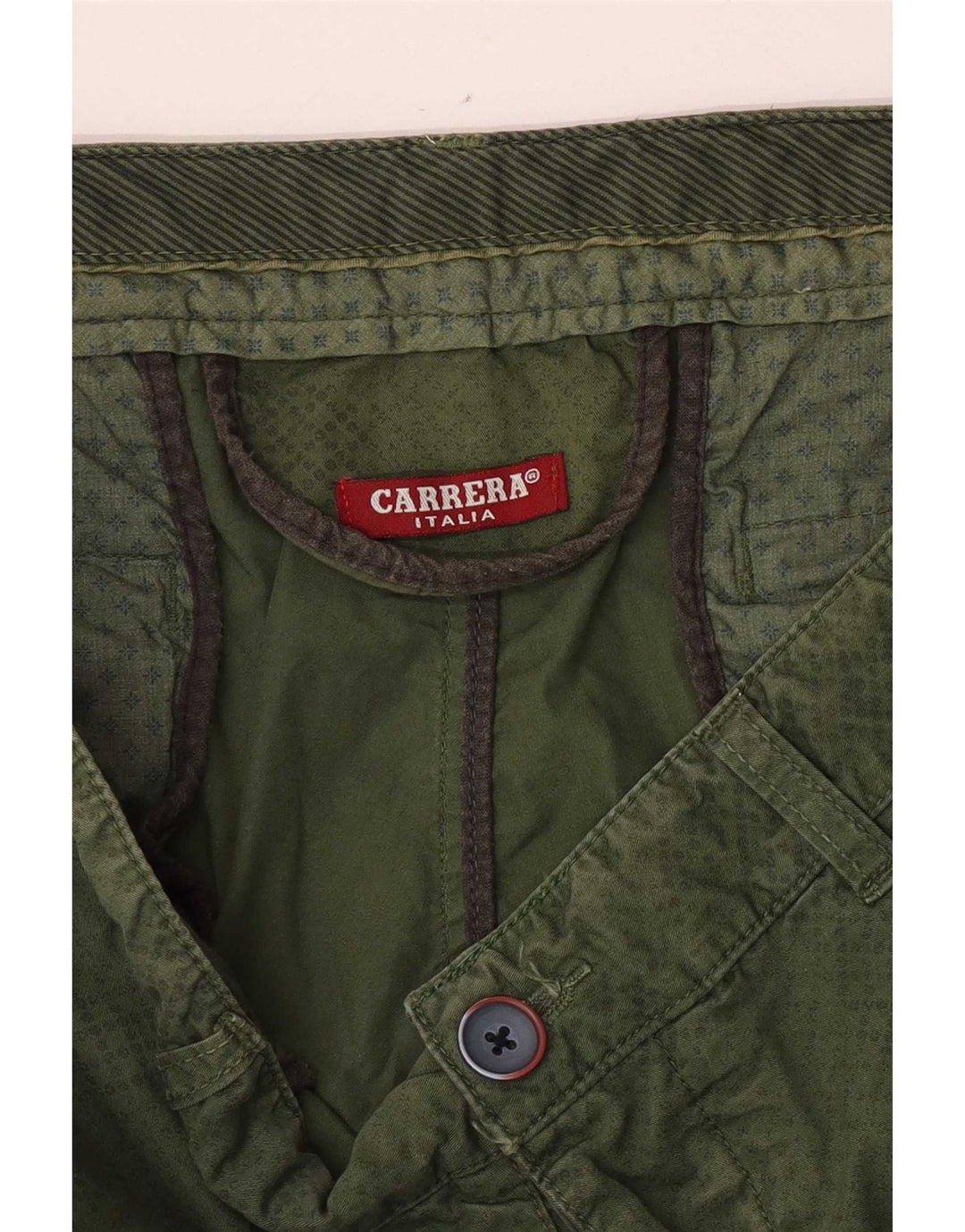 Carrera Mens Cargo Shorts Médio W32 Verde