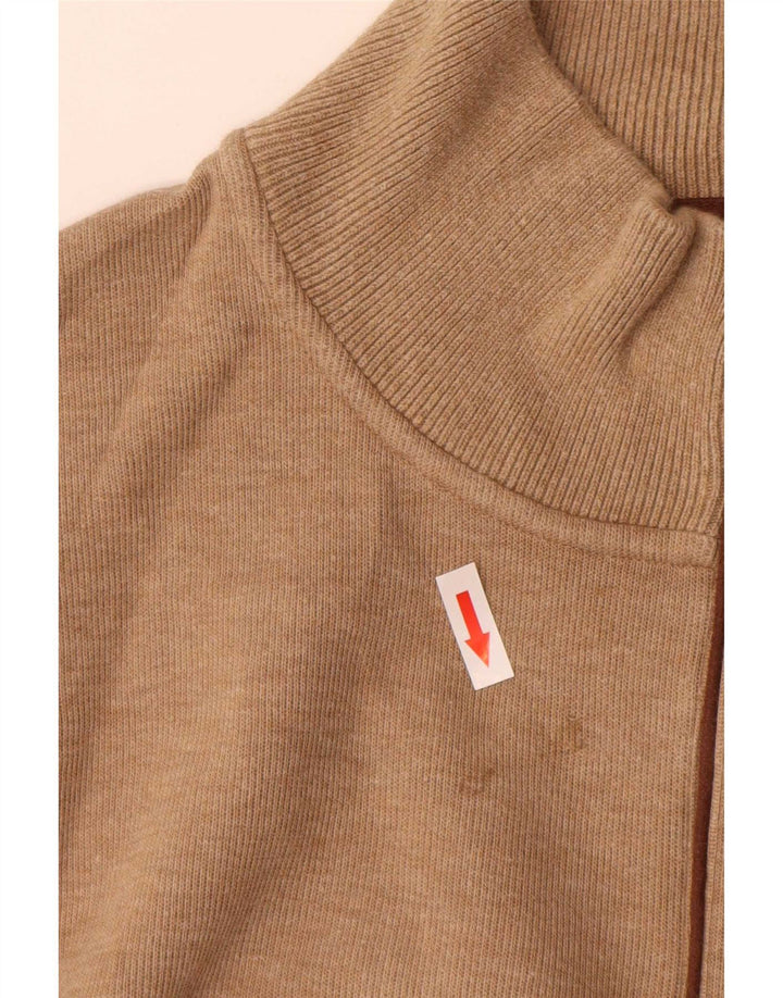 Suéter masculino Gant com zíper e gola 3XL algodão marrom