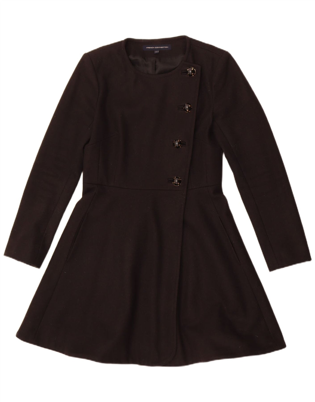Sobretudo feminino French Connection UK 10 lã preta pequena