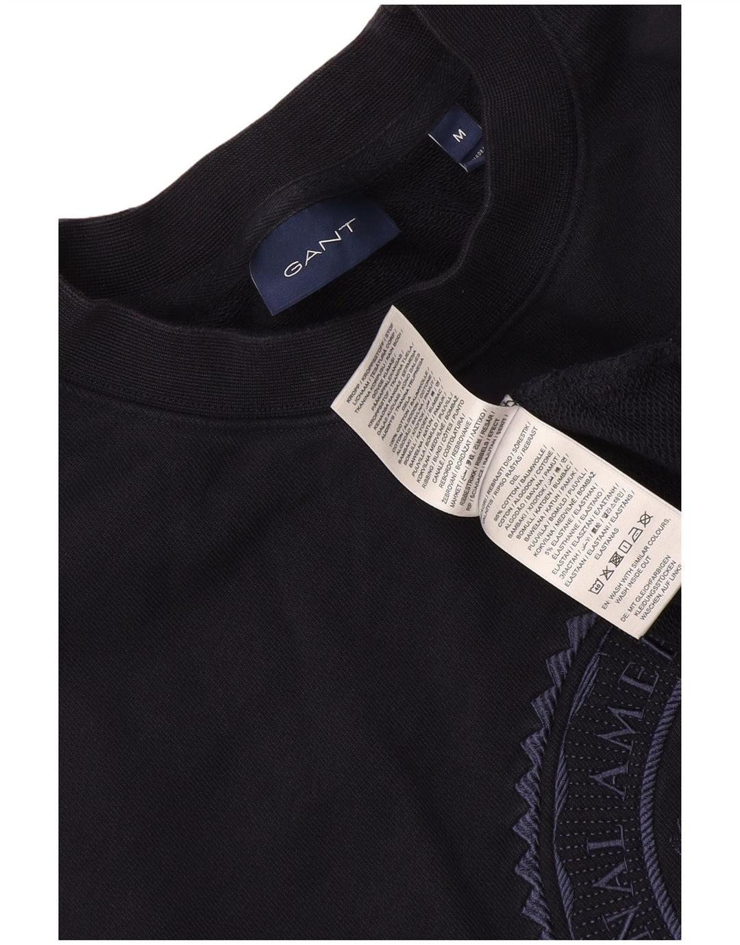 Gant moletom masculino gráfico jumper médio azul marinho algodão
