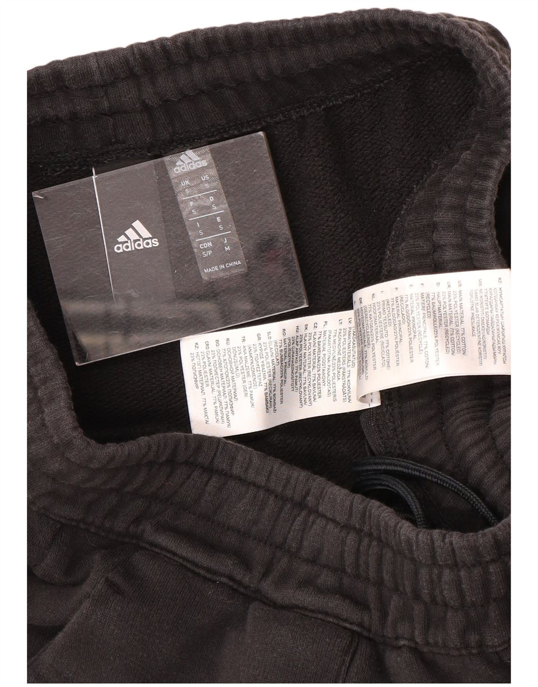 Adidas Mens Graphic Calças de treino pequeno algodão preto