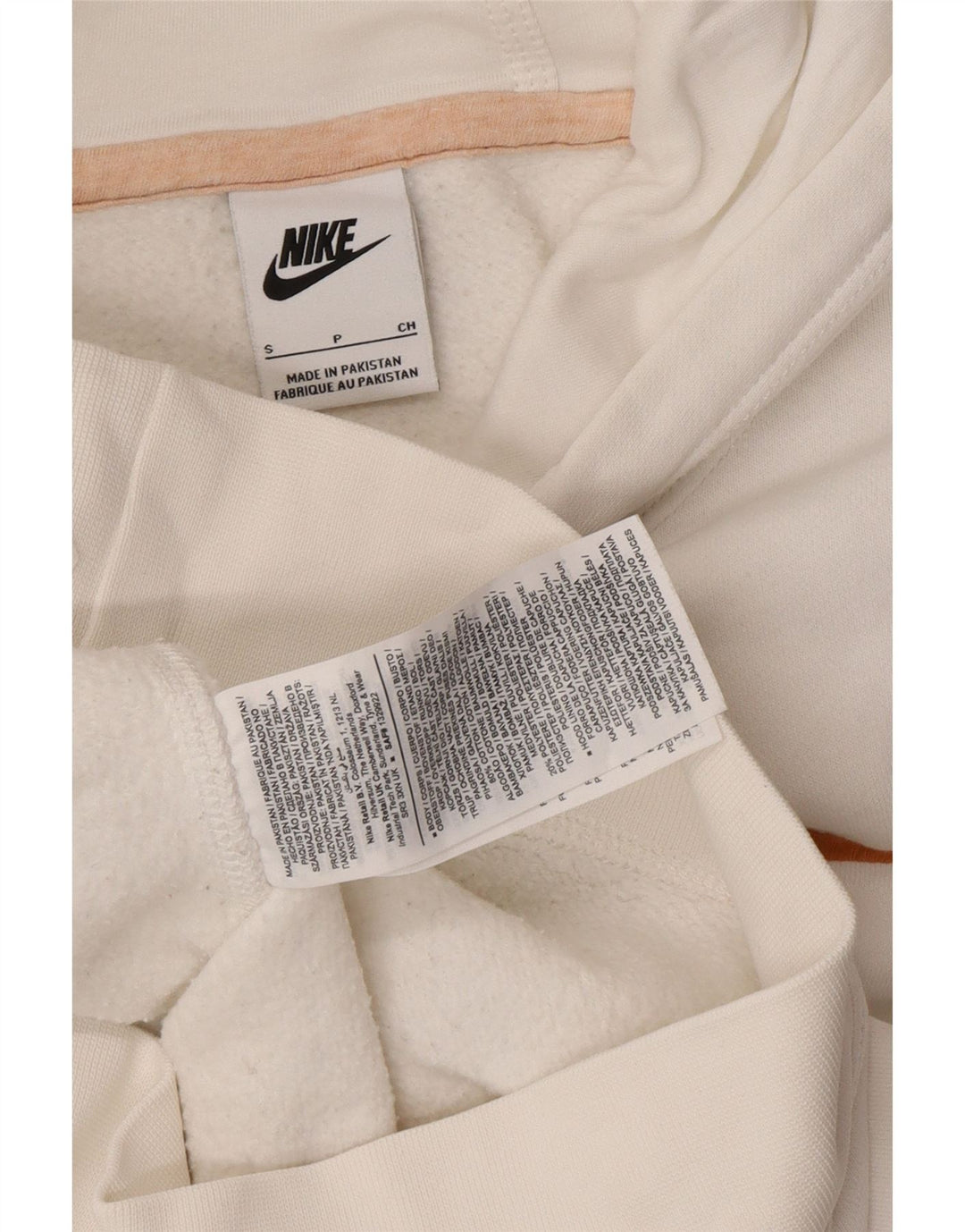 NIKE Mens Hoodie Jumper Pequeno Algodão Branco