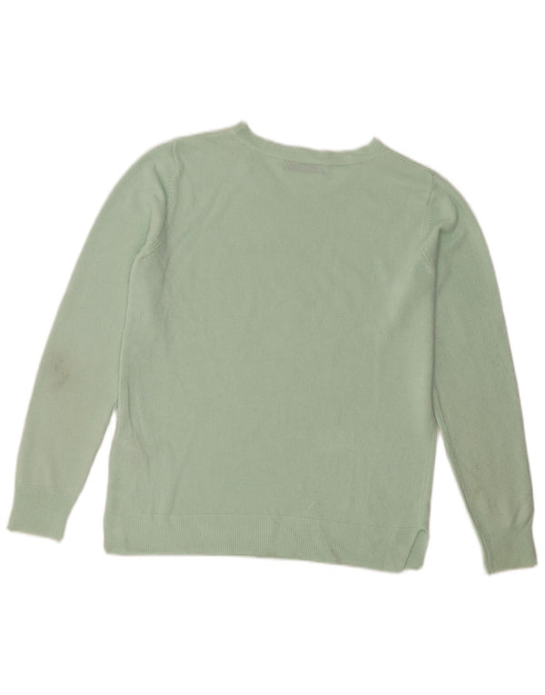 Suéter feminino Marks & Spencer com gola canoa Reino Unido 12 acrílico verde médio