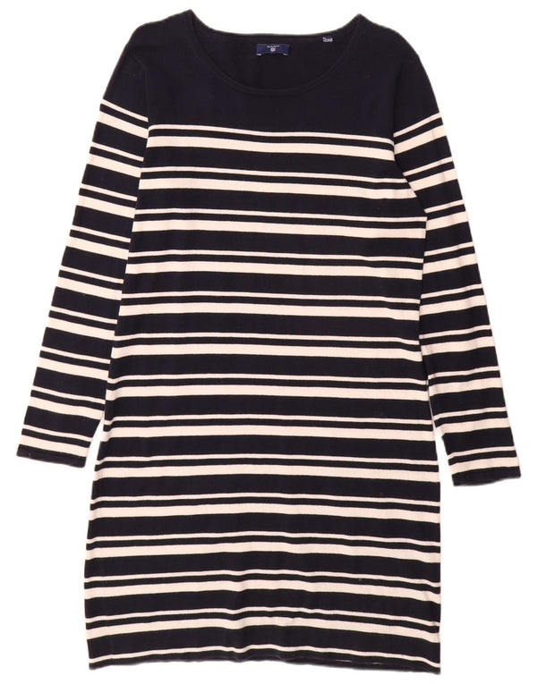 Vestido jumper feminino Gant de manga comprida Reino Unido 14 listrado azul marinho médio